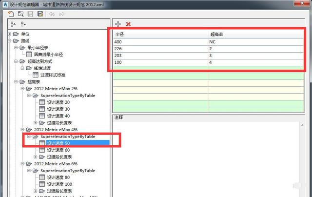 Civil3d道路建模路線-規范編輯器及超高