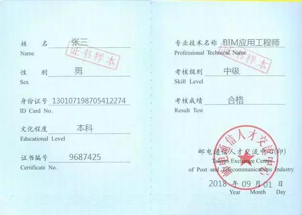 2019年官方正式確認的BIM“一類”證書