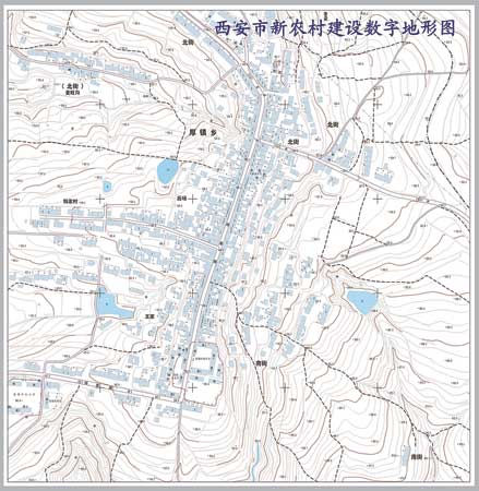 陜西測繪局為西安市新農村建設制作的數字線劃地圖