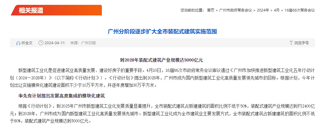 廣州2024裝配式政策-行動計劃
