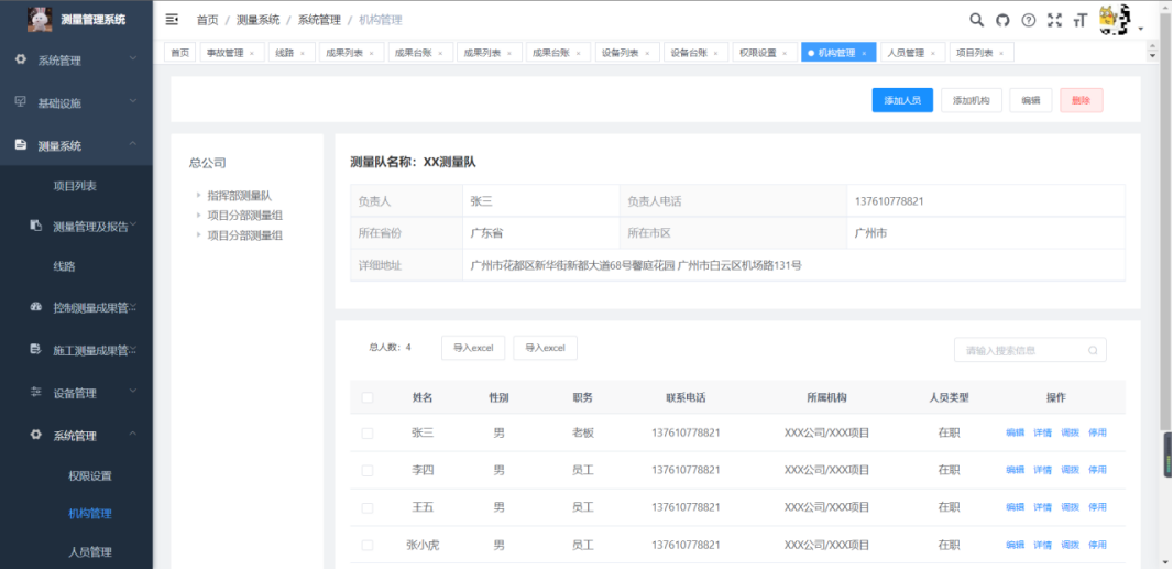 系統管理-機構管理