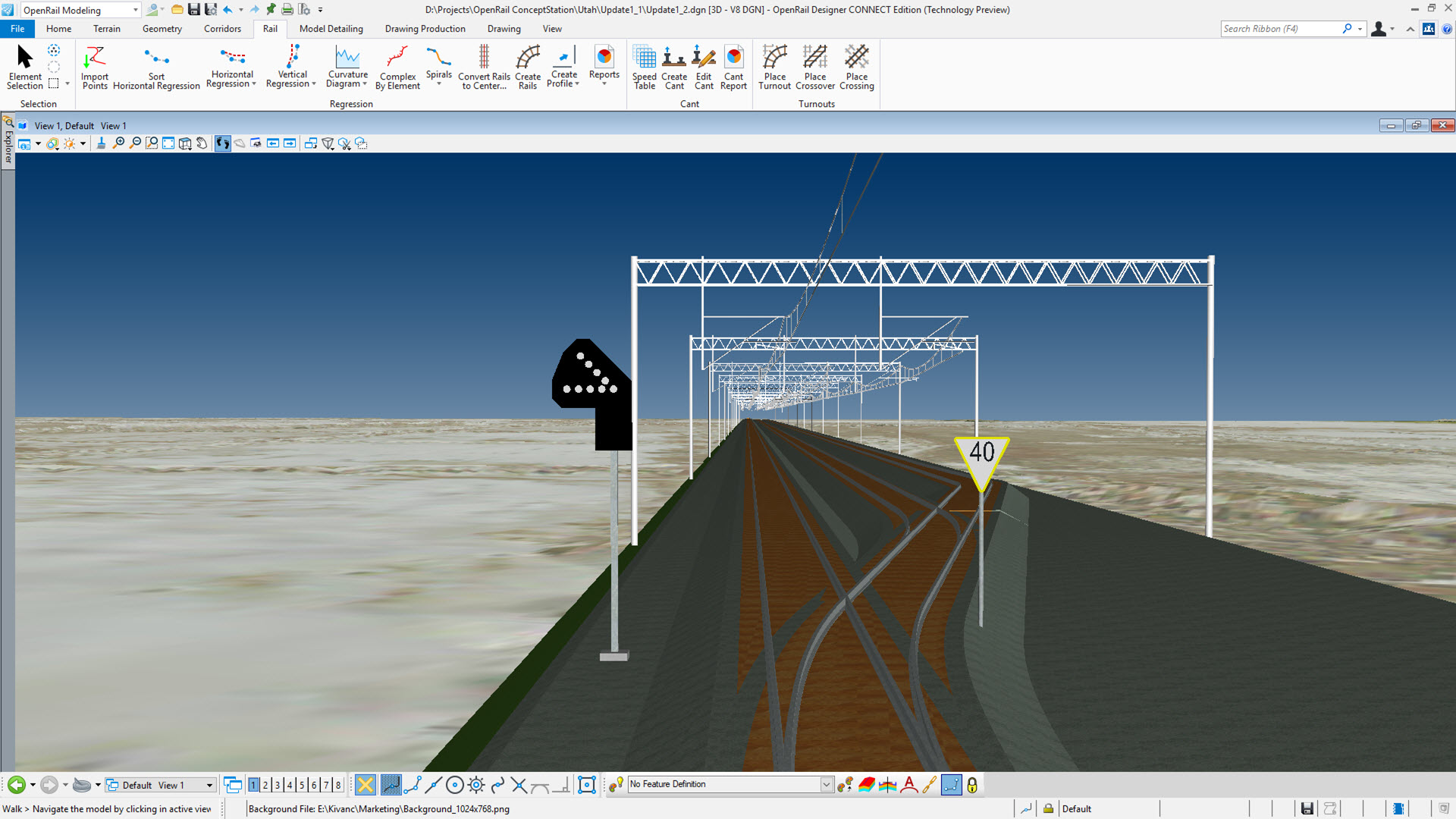 OpenRail Designer-設計和分析廊道、信號、排水系統、幾何圖形、站場、站點和側線