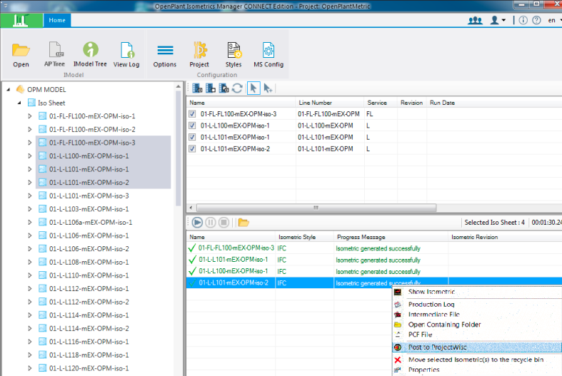 OpenPlant Isometrics Manager集成用戶和項目