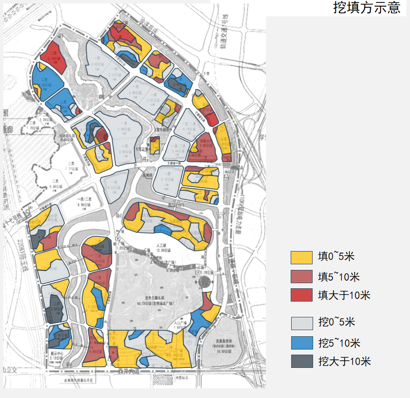 重慶萬達室外主題樂園土方量計算分析
